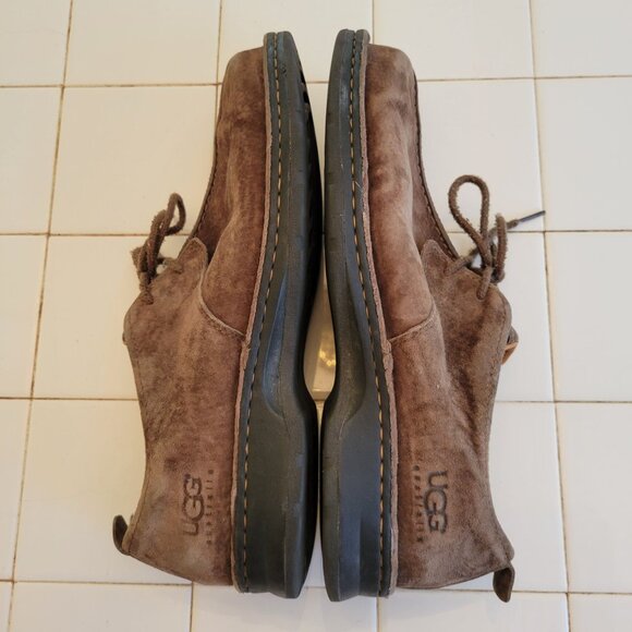 Ugg 11.5 Brown Leather Oxford Comfort Shoes Lace Up 5531‎ Split Toe Preppy main image 5